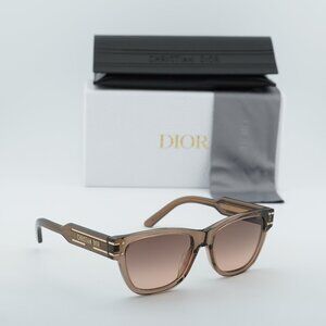 Dior DIORSIGNATURE S6U 64F1 Square Sunglasses - Shiny Brown/Brown